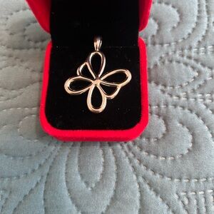 Lia Sophia Butterfly Silver Pendant Necklace